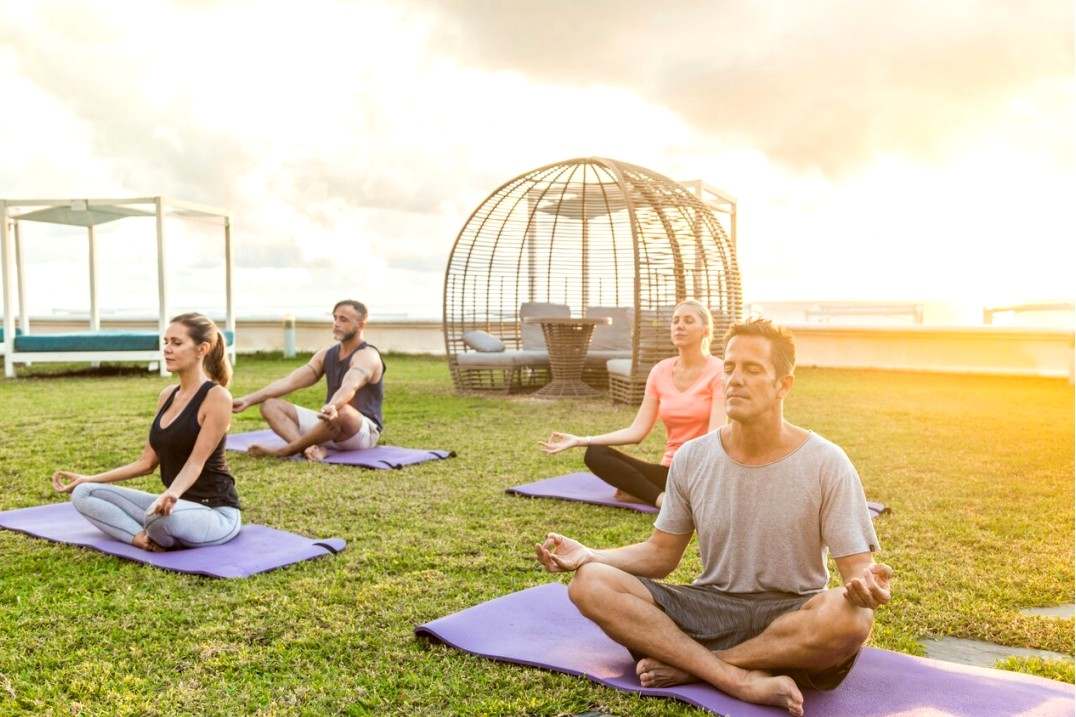 Students in yin practice