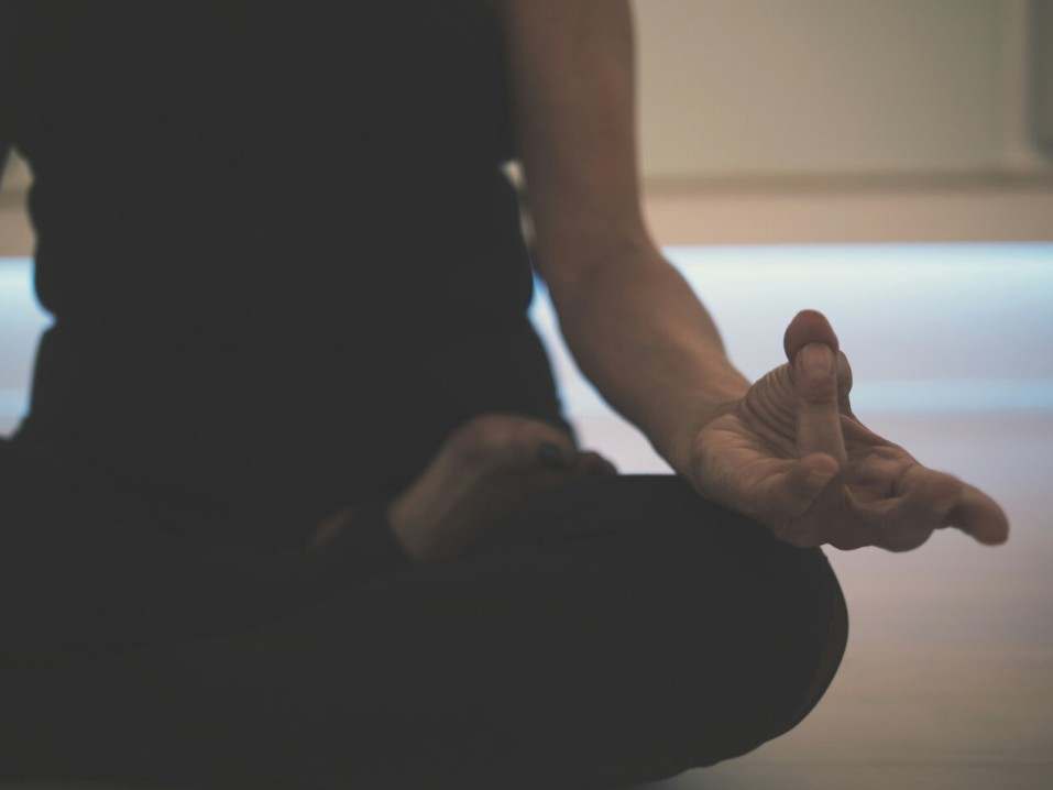Meditation by lake